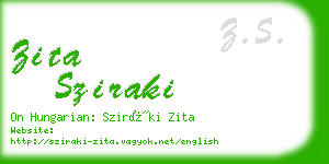 zita sziraki business card